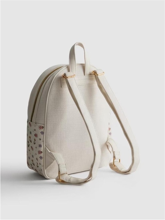 Primark Disney Winnie the Pooh Cream and Floral Canvas Backpack main image 4